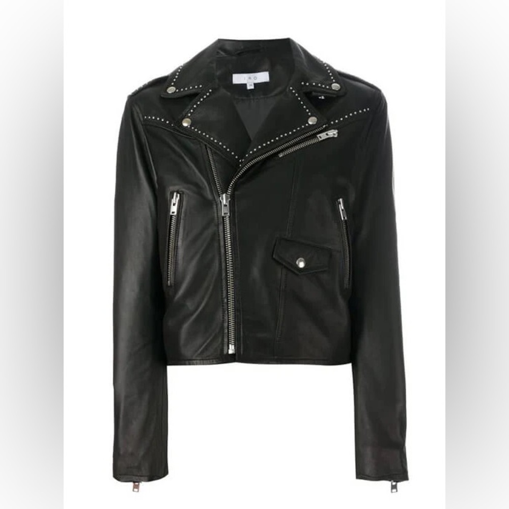 IRO Blondie Studded Leather Biker Jacket